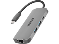 SITECOM Adaptateur USB-C - Ethernet + USB-HUB 3.0 2 ports (CN-378)