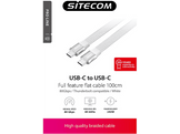 SITECOM Câble USB-C plat 1 m 80 Gbit/s Blanc
