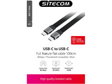 SITECOM Câble USB-C plat 1 m 80 Gbit/s Noir