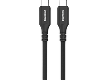 Charger l&#39;image dans la galerie, Deux câbles USB-C noirs côte à côte sur fond noir, affichant leurs connecteurs.
