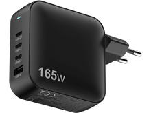 Charger l&#39;image dans la galerie, Un adaptateur secteur noir de 165W avec plusieurs ports USB, affiché sur fond noir.
