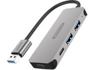 SITECOM Hub USB-A à USB-A + USB-C Gris (CN-399)