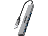 SITECOM Hub USB-A vers 4 x USB-A Argenté / Noir (CN-5004)