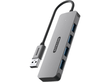 Charger l&#39;image dans la galerie, SITECOM Hub USB-A vers 4 x USB-A Argenté / Noir (CN-5005)
