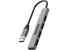 Charger l&#39;image dans la galerie, SITECOM Hub USB-A vers 4 x USB-A Nano Argenté / Noir (CN-5002)
