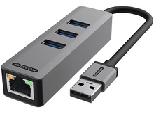 Charger l&#39;image dans la galerie, SITECOM Hub USB-A vers Ethernet / USB-A Argenté / Noir (AD-1007)
