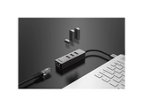 SITECOM Hub USB-A vers Ethernet / USB-A Argenté / Noir (AD-1007)