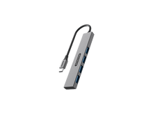 Charger l&#39;image dans la galerie, Un hub USB SITECOM argenté avec quatre ports USB bleus et un câble noir.
