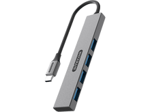 Charger l&#39;image dans la galerie, SITECOM Hub USB-C vers 4 x USB-A Argenté / Noir (CN-5003 )
