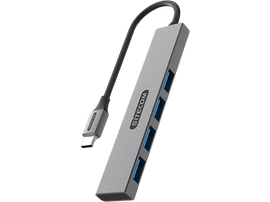 SITECOM Hub USB-C vers 4 x USB-A Argenté / Noir (CN-5003 )