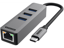 Charger l&#39;image dans la galerie, SITECOM Hub USB-C vers Ethernet / USB-A Argenté / Noir (AD-1008)
