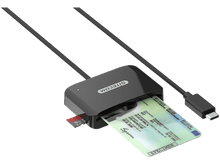 Charger l&#39;image dans la galerie, SITECOM Lecteur de carte d&#39;identité / micro SD Argenté / Noir (MD-1001)
