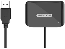 Charger l&#39;image dans la galerie, SITECOM Lecteur de carte d&#39;identité / micro SD Argenté / Noir (MD-1001)
