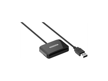 Charger l&#39;image dans la galerie, Un lecteur de carte Sitecom noir avec un câble USB, placé sur une surface blanche.
