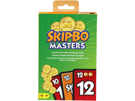Boîte de jeu de cartes Skip-Bo Masters avec cartes et pièces d