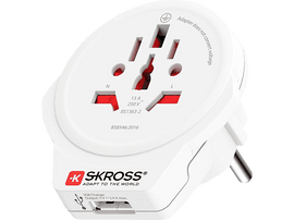 SKROSS Adaptateur de voyage USB Europe vers monde (7640166323204)