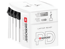 Charger l&#39;image dans la galerie, SKROSS Adaptateur MUV PRO 2 pôles + chargeur USB-C 2500 mA Blanc (1.302975)
