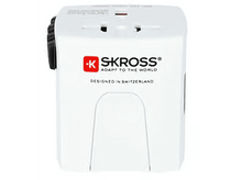 Charger l&#39;image dans la galerie, SKROSS Adaptateur MUV PRO 2 pôles + chargeur USB-C 2500 mA Blanc (1.302975)
