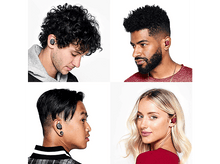 Charger l&#39;image dans la galerie, Quatre personnes portant des écouteurs sans fil. Divers tons de peau et coiffures.

