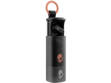 Charger l&#39;image dans la galerie, Écouteurs Skullcandy noirs dans un étui, avec une boucle pêche.

