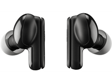 Charger l&#39;image dans la galerie, Deux écouteurs noirs, en angle, sur fond blanc. Design moderne et minimaliste.
