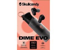 Charger l&#39;image dans la galerie, Écouteurs Skullcandy Dime Evo avec étui de chargement, fond rose avec texte.

