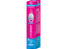 Charger l&#39;image dans la galerie, Boîte de cylindre Sodastream rose et argent. Texte et images d&#39;une bouteille et du logo Quick Connect.
