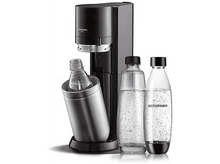 Charger l&#39;image dans la galerie, Machine SodaStream Duo noire avec deux bouteilles et une bouteille dans un support.
