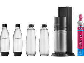 SODASTREAM Machine à eau pétillante DUO Pack de 2 bouteilles et 2 carafes