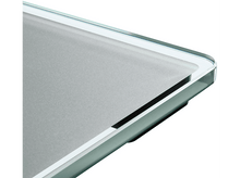 Charger l&#39;image dans la galerie, Coin de table en verre, transparent, surface réfléchissante et fond blanc.
