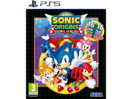 La jaquette du jeu vidéo Sonic Origins Plus pour PS5. Elle présente Sonic, Tails, Knuckles, et d'autres.