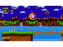 Charger l&#39;image dans la galerie, Une scène de jeu vidéo de Sonic. La scène affiche le score, le temps et les anneaux.
