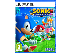 Boîte de jeu : Sonic et ses amis, ciel bleu, sol vert et le logo.