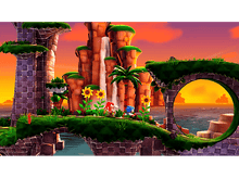 Charger l&#39;image dans la galerie, Une scène vibrante de Sonic the Hedgehog, avec Sonic et Knuckles sur un pont.
