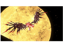 Charger l&#39;image dans la galerie, Un personnage ailé vole devant une grande lune. Les ailes sont rouges, le personnage est blanc.

