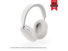 Charger l&#39;image dans la galerie, Casque blanc avec un ruban Time Best Inventions 2024. Fond noir.
