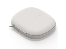 Charger l&#39;image dans la galerie, Étui pour haut-parleur Sonos, blanc avec fermeture éclair verte. L&#39;étui est de forme ovale et sur fond blanc.
