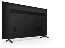 Charger l&#39;image dans la galerie, Dos TV noir avec motif quadrillé, deux pieds, sur fond blanc.
