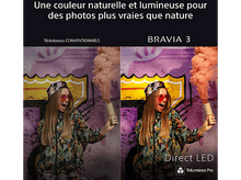 Charger l&#39;image dans la galerie, Comparaison de deux images : une femme avec des fusées fumigènes, avec différentes technologies d&#39;affichage.
