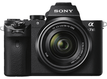 Charger l&#39;image dans la galerie, Appareil photo noir Sony Alpha 7 II avec un objectif. Il possède un objectif et divers molettes et boutons sur son corps.
