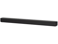 Barre de son noire. Forme rectangulaire avec bords arrondis. Sur fond noir.