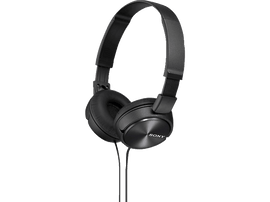 Casque Sony noir. Ils ont un design simple avec un câble pour la connectivité.
