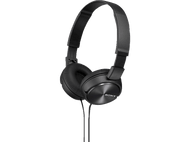 Casque Sony noir. Ils ont un design simple avec un câble pour la connectivité.