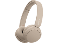 Casque Sony beige. Les écouteurs et le bandeau sont beiges.