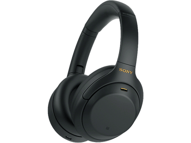 Casque Sony noir avec des touches dorées. Ce sont des casques circum-auraux.