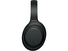 Charger l&#39;image dans la galerie, Casque noir Sony WH-1000XM4, montrant les oreillettes, le bandeau et le logo Sony.
