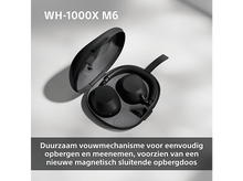 Charger l&#39;image dans la galerie, Casque noir avec texte : 30 heures d’autonomie, 3 min de charge = 3 heures de lecture.
