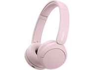 Casque Sony rose sur fond noir. Le casque est circum-auriculaire.