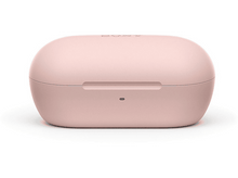 Charger l&#39;image dans la galerie, Un étui d&#39;écouteurs rose fermé. Le logo SONY est visible en haut. L&#39;étui est de forme ovale.
