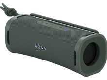 Charger l&#39;image dans la galerie, Haut-parleur cylindrique vert olive avec boutons et le logo Sony, placé sur une surface noire.
